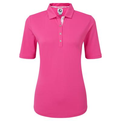 Polo piqué uni manches courtes rose Femme (81726) - Footjoy