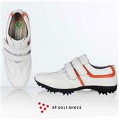 Chaussure femme Orangia Velcro (blanc-orange) - SP Golf Shoes