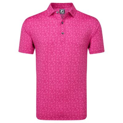 Polo imprimé Floral en fil d'Ecosse rose (81616) - Footjoy