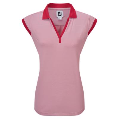 Polo Fil Ecosse Rayé rouge/blanc (82503) - FootJoy