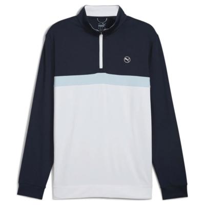 Pull Pure ColorBlock 1/4 Zip Marine / Blanc (625888-11) - Puma