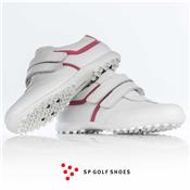 Chaussure femme Orangia Velcro (blanc-rose) - SP Golf Shoes