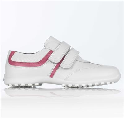 Chaussure femme Orangia Velcro (blanc-rose) - SP Golf Shoes