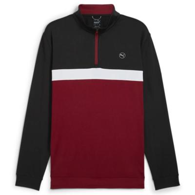 Pull Pure ColorBlock 1/4 Zip Noir / Rouge (625888-10) - Puma