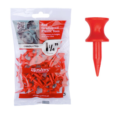 Tees en plastique gradué rouge 32mm 1 1/4'' (20 tees / TEPCR) - Masters